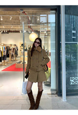 Lux wool belt padded half coat