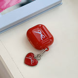 ribbon glossy airpods case(red)
