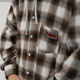オンブレチェックシャツ (BROWN)