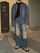 3 TAP Smoke Wrinkle Wash Denim Pants (2color)