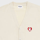 [UNISEX] Bear Red Heart Embroidered Knit Cardigan