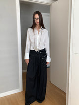Burton belt wide slacks pants