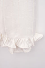 Satin Frill Midi Skirt (Ivory)