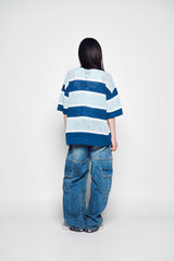 25SS ワイドデニムファティグカーゴパンツ ブルー