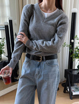 Daily soft v neck knit(5color)