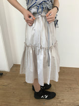 metallic frill skirt (3color)