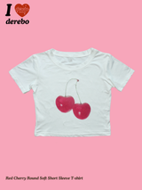 Red Cherry Round Soft Short Sleeve T-shirt