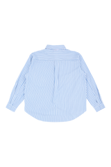 Blue stripe overfit shirts & tie set