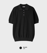 Look Estée Viscose Button Collar Short Sleeve Knit