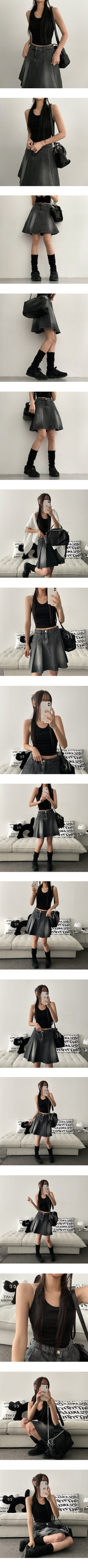 [Brand quality] Evil wide denim tennis skirt