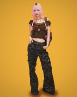 cocoa lace top (2color)