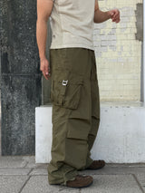 Washed buckle cargo pants