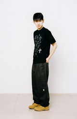 スケッチクロスTシャツ - ブラック