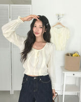 [MADE] Lower, frill long sleeve blouse
