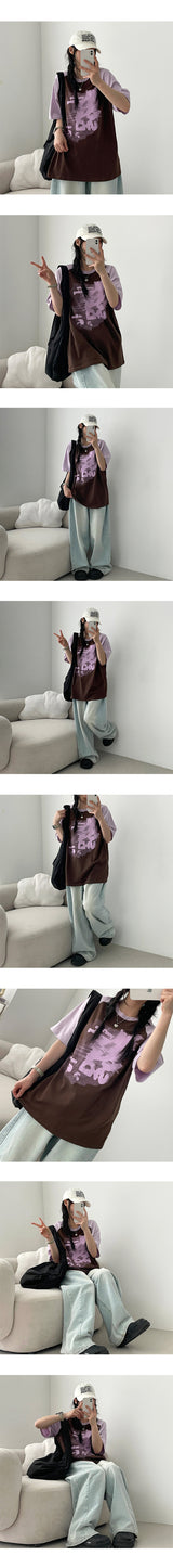 Rinel ラグアンド半袖Tシャツ
