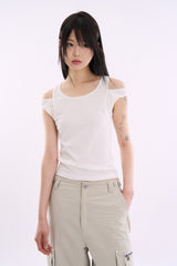Eos cut-out ribbed sleeveless top
