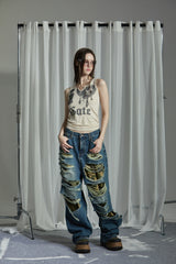 LOVE CAMO SLEEVESS TOP