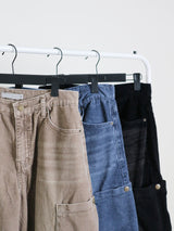Square pocket balloon fit corduroy pants