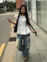 Has Balloon Puff Blouse (3c)