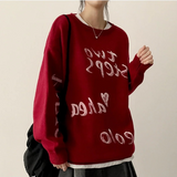 Pen Lettering Printing Round Knit