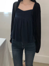Slash linen round cardigan (4 colors)
