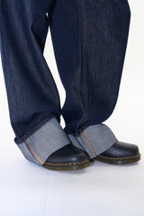 Non fade roll-up denim pants