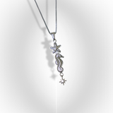coral starfish seahorse necklace