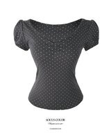 Coco dot puff top (3color)