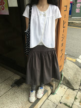 ボタンミディスカート