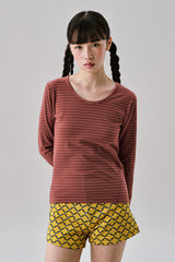 ストライプウールTシャツ [Red]
