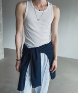 [MADE] Lan circle ribbed sleeveless
