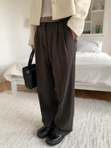 All day semi wide slacks(3color)