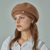 VA Oval-Metal Wool Beret  / Camel