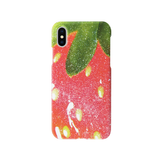 (glossy hard) Sparkling Strawberry phone case - Coral