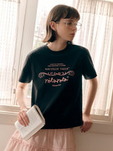 ヴィンテージヌーベルロゴハーフTシャツ ブラック
