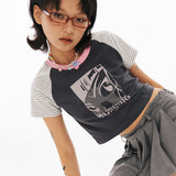 GIRL Raglan Crop T-shirt [2Color]