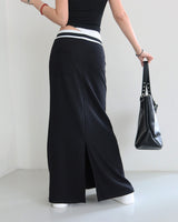 Number Lettering Color Banding Long Skirt