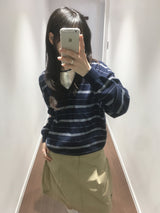 Mono Stripe V-Neck Knit (3color)