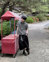 バックルチェッククロッピードショートスリーブシャツ