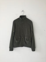 high-neck button cardigan