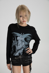 SEXXDEVIL "COMBAT"グラフィック 長袖Tシャツ