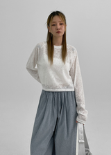 [MADE] ベッシアン サマー ニットフィール クロップ ロングスリーブ Tシャツ