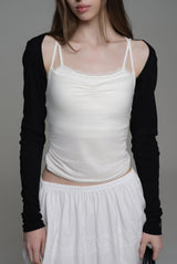 Morning mist ribbon bolero, Black