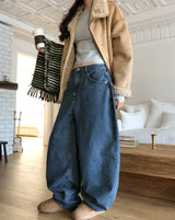 Deez Back Pocket Washed Denim Balloon Pants