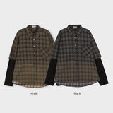 ASCLO ライクレイヤードチェックシャツ (2color)