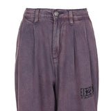 8287 ロゴグラデーションウエストバンドデニムパンツ (パープル)