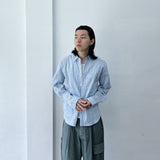Crinkled Striped Oversized Shirt