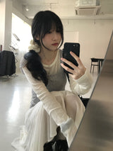 シフォンミディスカート (one color)