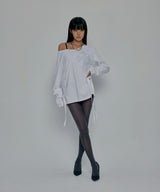 ONE SHOULDER GRAPHIC LONG SLEEVE_WHITE