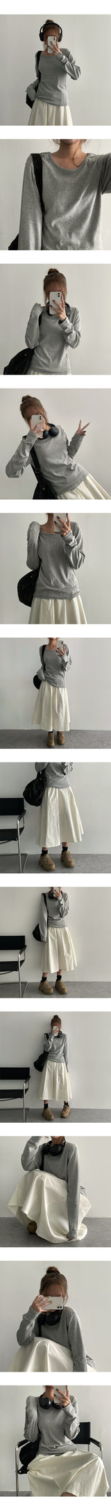 Chaho Banded Waist Long skirt